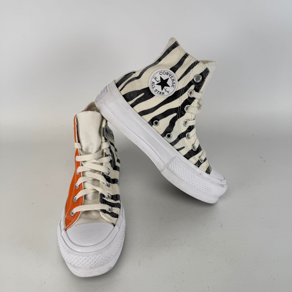 Converse Chuck Taylor All Star Lift Zebra Orange Platform 171209C Mens 3 Wo 5